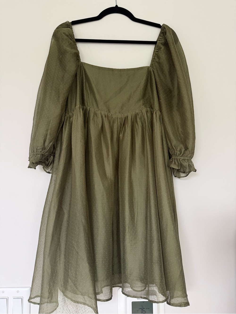 Storia Olive Green dress with Gold Studs